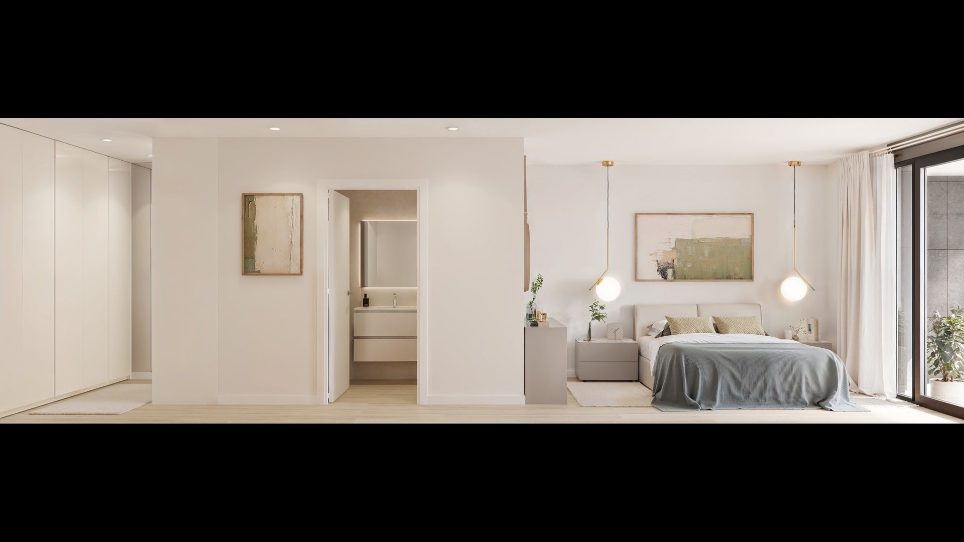 Dormitorio con vestidor y baño en suite