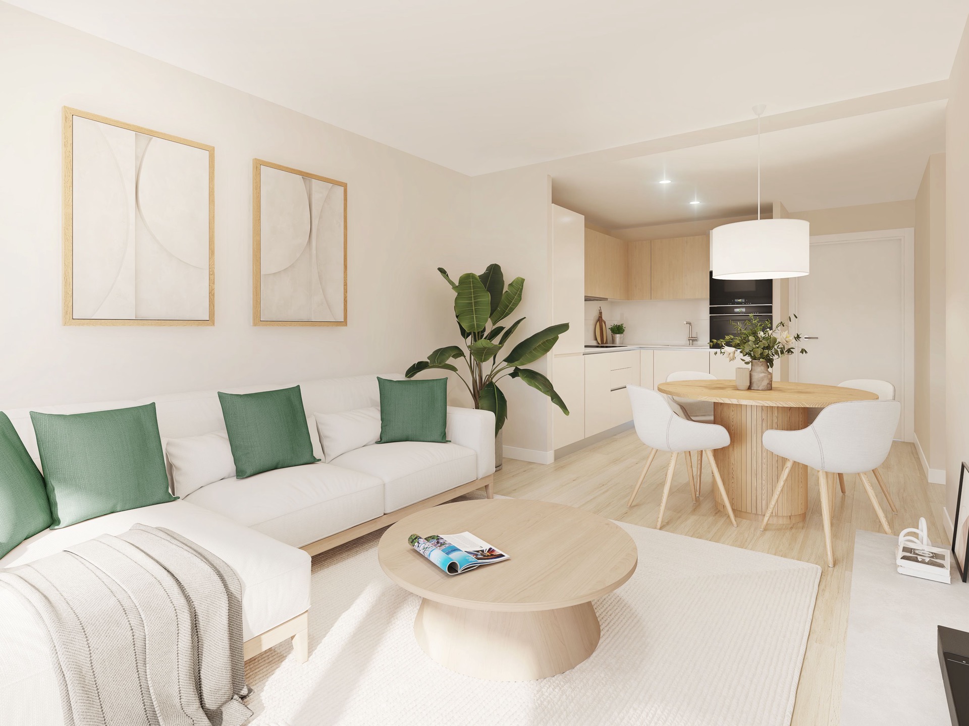 Salón vivienda de 2 dormitorios